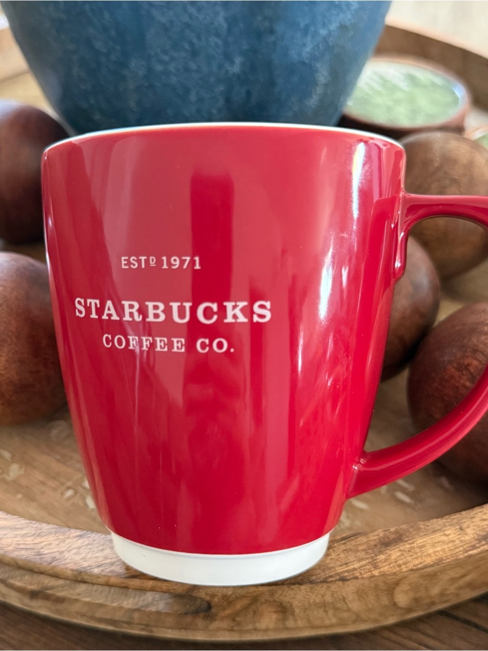 Starbucks 2007 Red Barista 18oz Mug 'Established 1971' NEW NO BOX 2 Sided Design